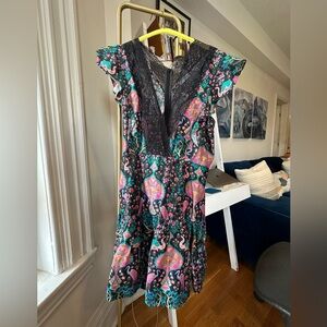 Sandro Paris Linen & Silk-Blend Mini Dress